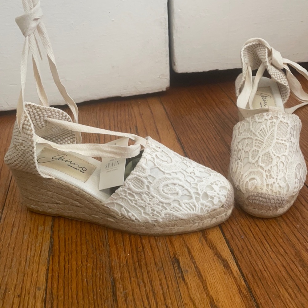 3’in White Lace with Tied up Laces Heels